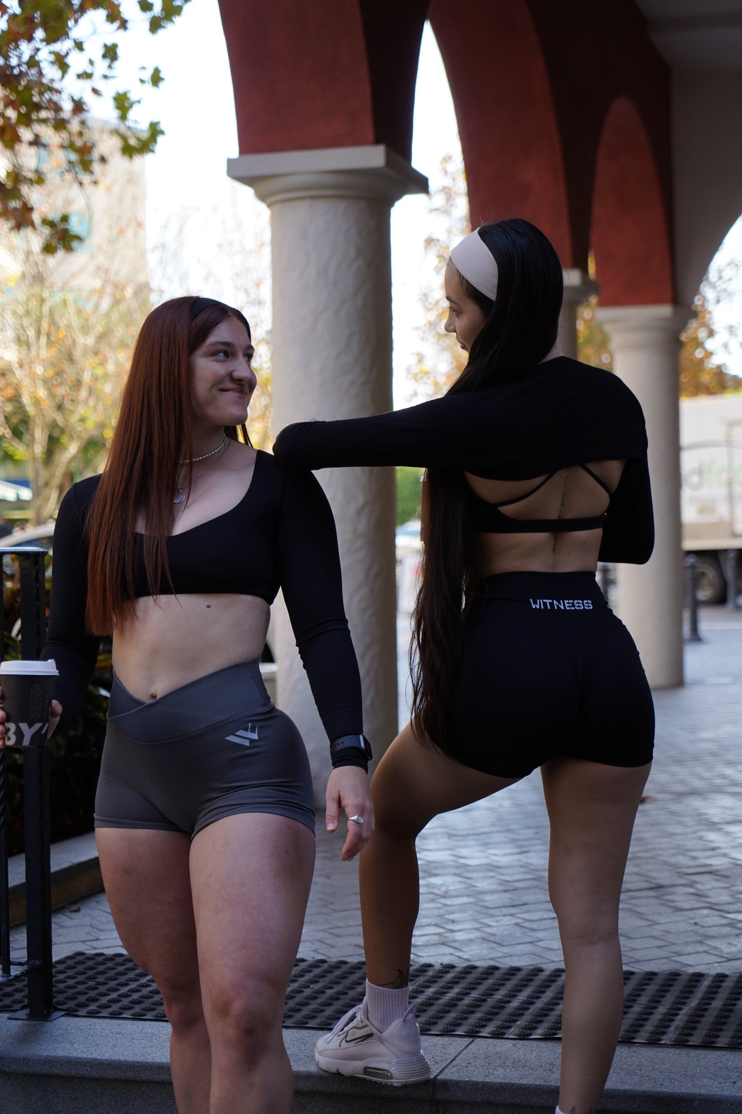 Seamless V-cut bike shorts Black