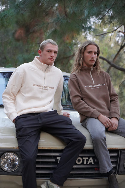 Cream Quarter Zip Jumper