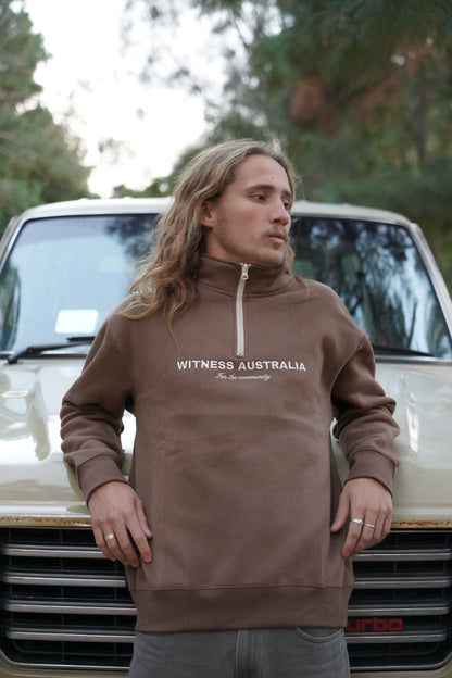 Brown Quarter Zip Jumper