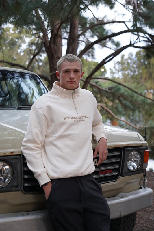 Cream Quarter Zip Jumper