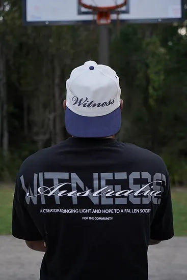 Navy & White A-Frame Cap